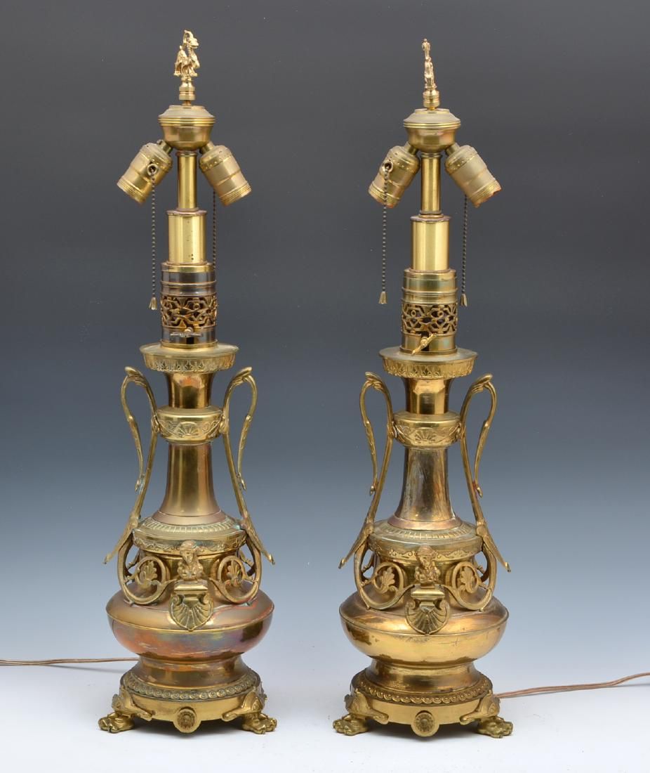 PAIR OF FRENCH BRASS TABLE