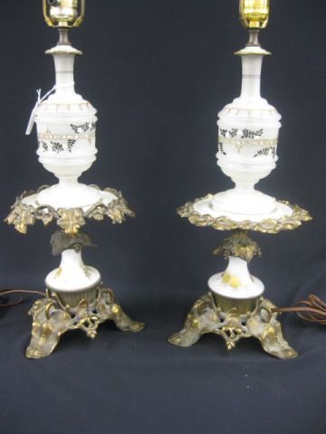 Pair of French Bronze & Opalene