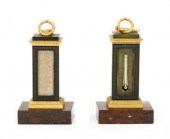 Pair of French bronze and marb
