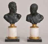 PAIR OF FRENCH BRONZE BUSTS OF