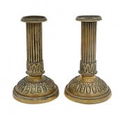 PAIR OF FRENCH BRONZE CANDLEST