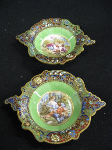 Pair of French Bronze Champleve &