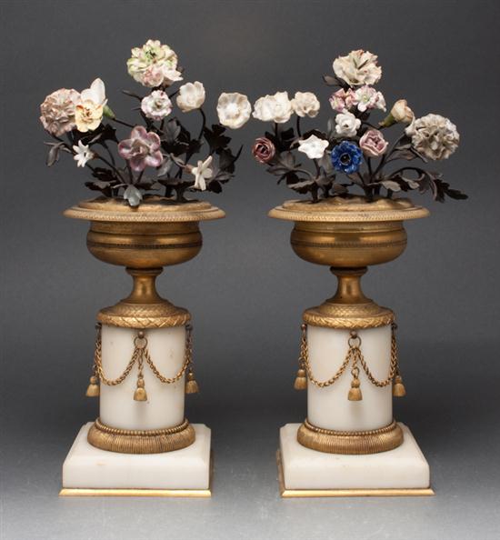 Pair of French bronze dore and