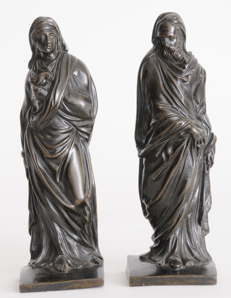 PAIR OF FRENCH BRONZE FIGURES OF