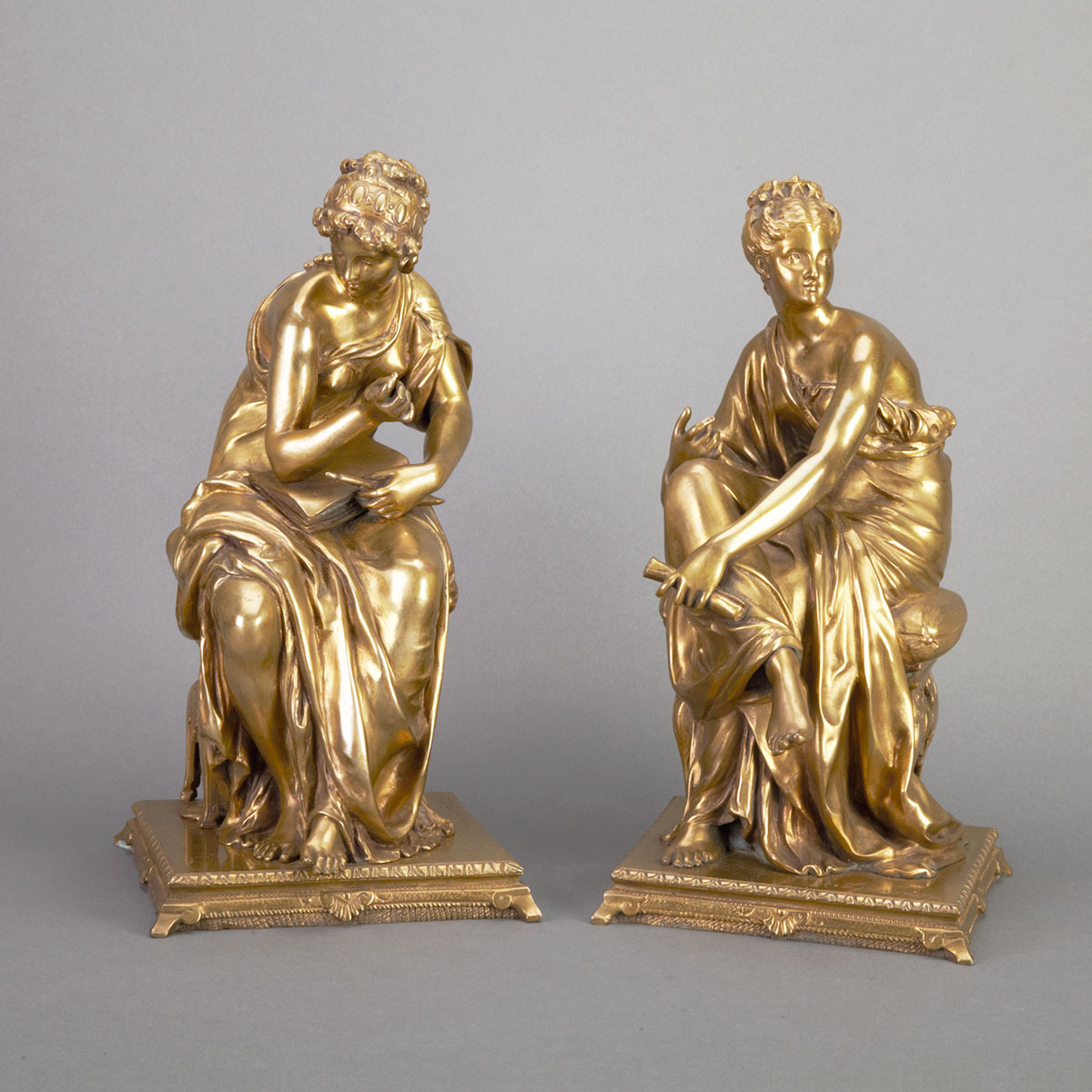 Pair of French Bronze Figures of