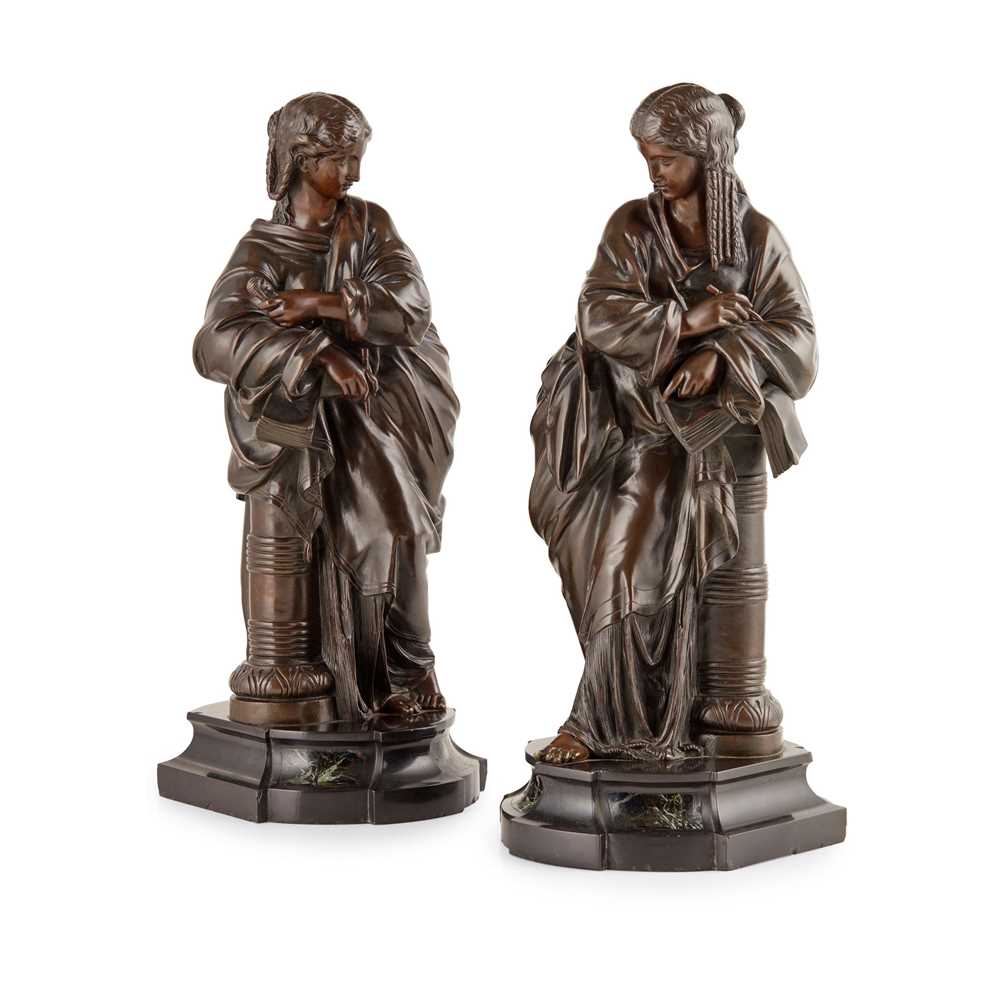 PAIR OF FRENCH BRONZE FIGURES OF