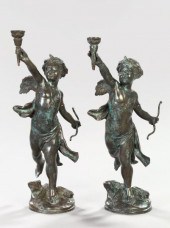 Pair of French Bronze-Patinate