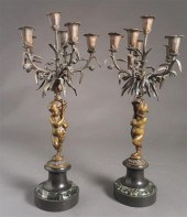 PAIR OF FRENCH BRONZE, SLATE A