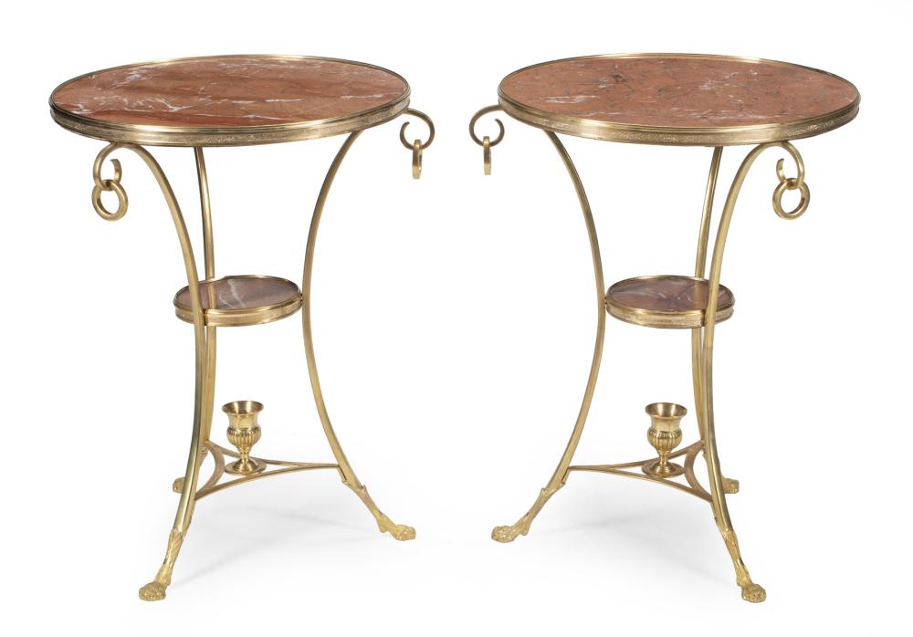 PAIR OF FRENCH BRONZE TWO TIER