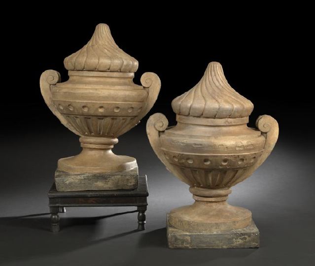 Pair of French Buff Terra Cotta