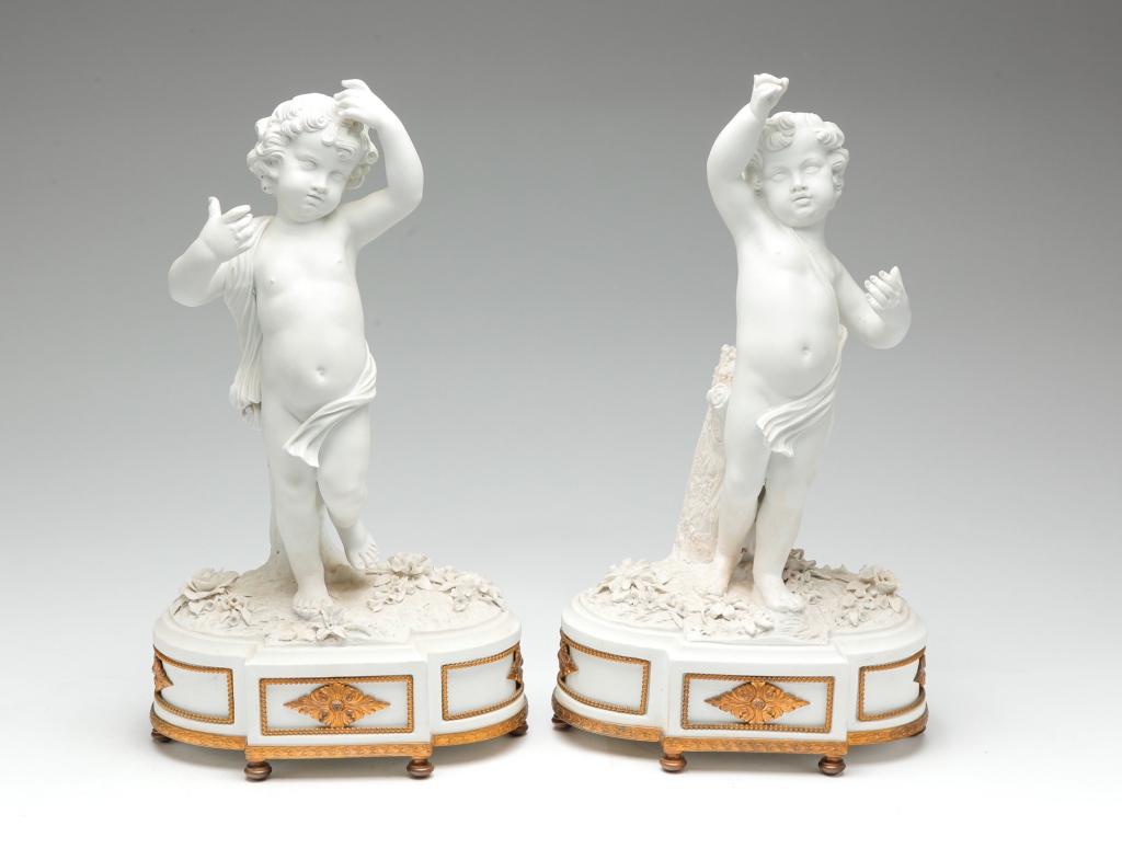 PAIR OF FRENCH CANDELABRA BASES.