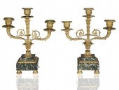 PAIR OF FRENCH CANDELABRAa pai
