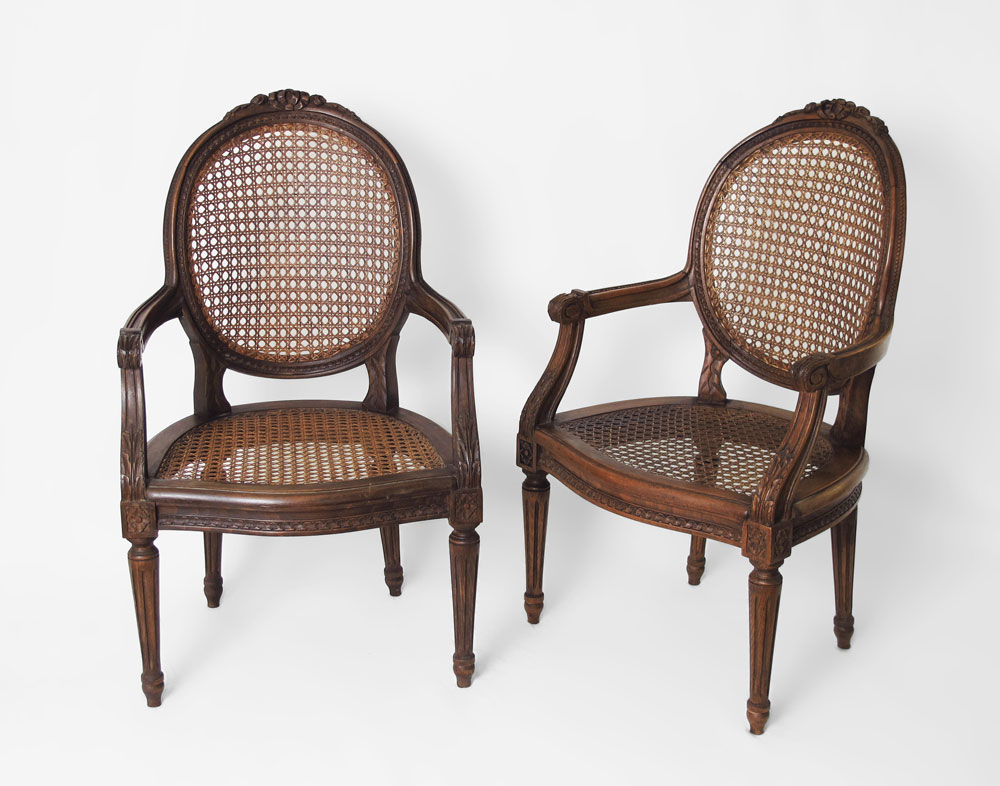 PAIR OF FRENCH CANE SEAT CHILD