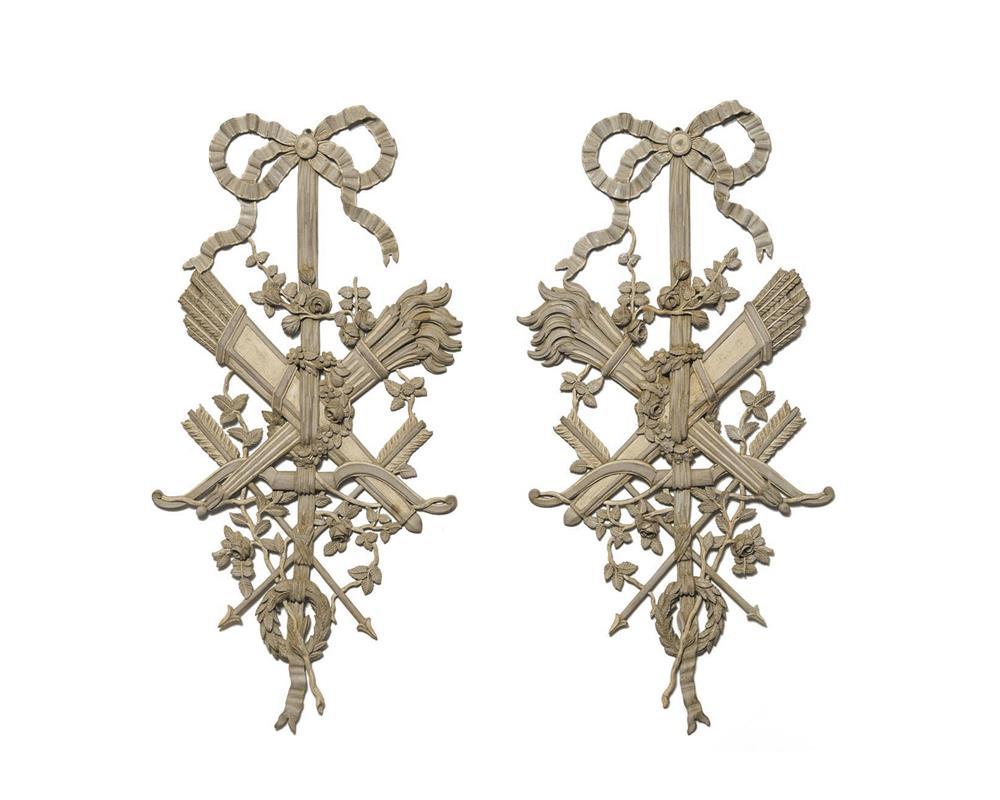 PAIR OF FRENCH CARVED AND PAINTED