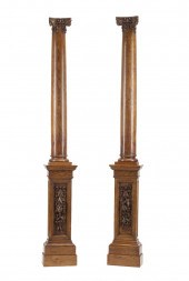 PAIR OF FRENCH CARVED WALL COL