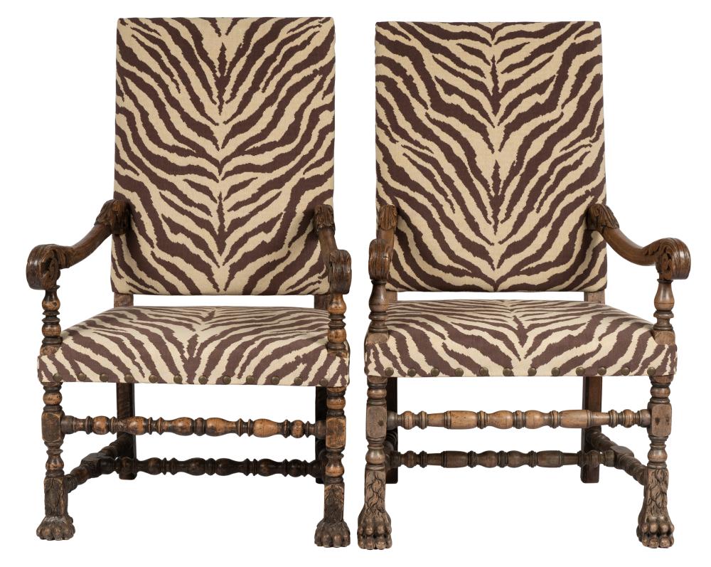 PAIR OF FRENCH CARVED WALNUT HALL