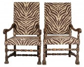 PAIR OF FRENCH CARVED WALNUT H