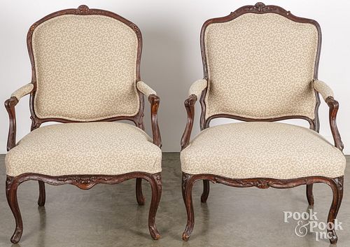 PAIR OF FRENCH CARVED WALNUT