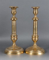 Pair of French cast brass cand