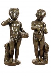 PAIR OF FRENCH CAST IRON FIGUR