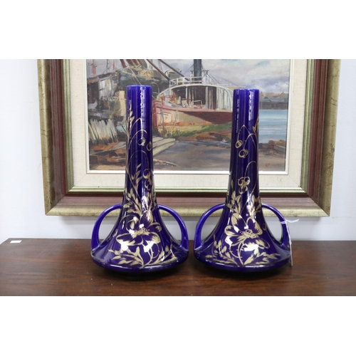 Pair of French cobalt blue