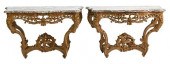 PAIR OF FRENCH CONSOLE TABLES,