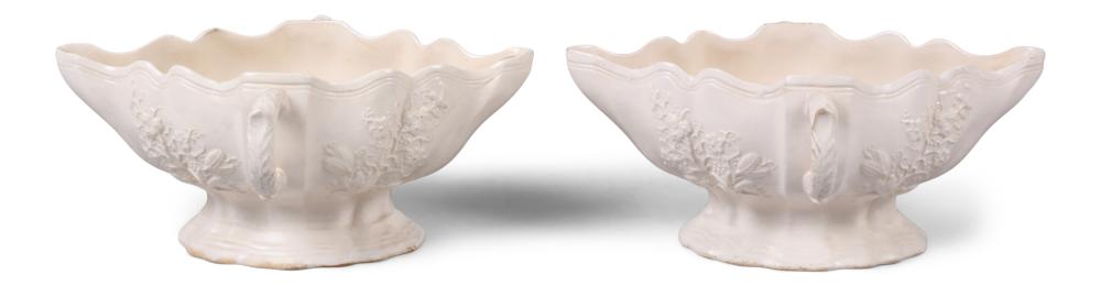 PAIR OF FRENCH CREAMWARE (FAIENCE