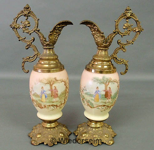 Pair of French decorated brass