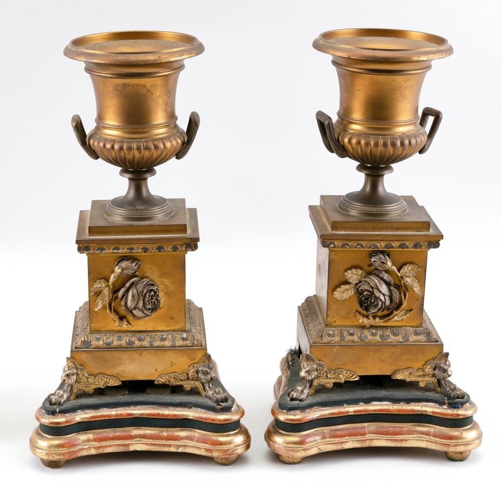 PAIR OF FRENCH EMPIRE BRONZE