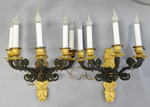PAIR OF FRENCH EMPIRE BRONZE WALL