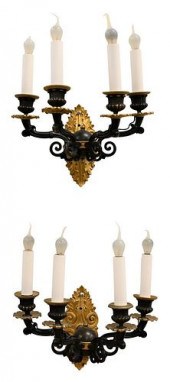 PAIR OF FRENCH EMPIRE BRONZE W