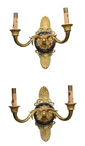 PAIR OF FRENCH EMPIRE GILT BRONZE