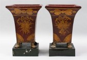 PAIR OF FRENCH EMPIRE TOLE PEI
