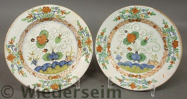 Pair of French faience plates