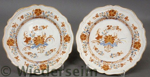 Pair of French faience plates