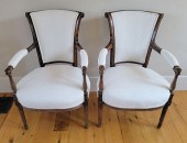PAIR OF FRENCH FAUTEUIL WHITE