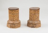 PAIR OF FRENCH FAUX-MARBLE-PAI