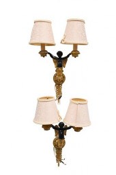 PAIR OF FRENCH FIGURAL BRONZE