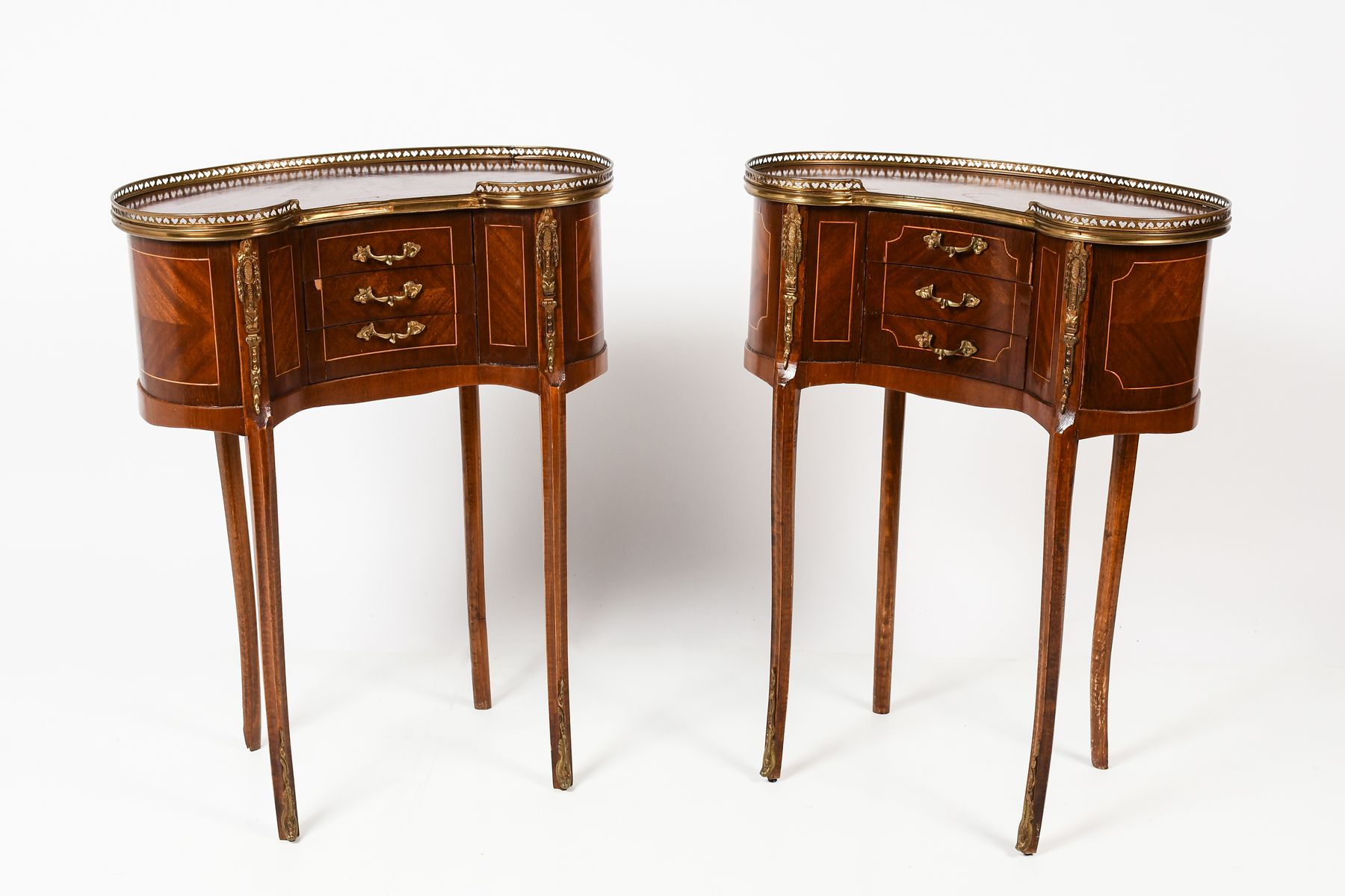 PAIR OF FRENCH GALLERY TOP KIDNEY