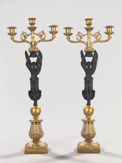 Pair of French Gilded and Matte