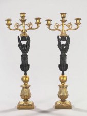 Pair of French Gilded and Matt