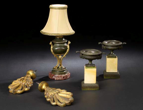 Pair of French Gilded Brass Pole