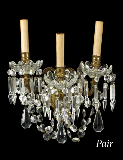 Pair of French Gilt-Brass and Cut