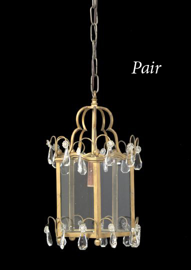 Pair of French Gilt-Brass and Glass