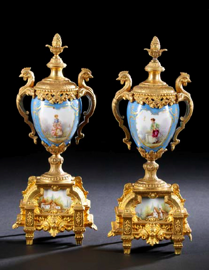Pair of French Gilt-Brass-Mounted
