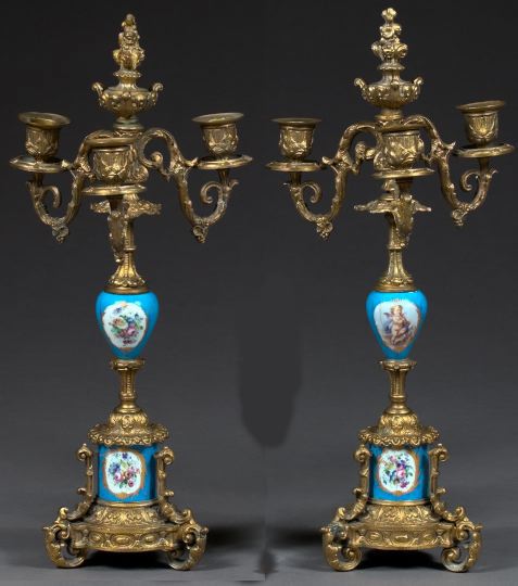 Pair of French Gilt-Brass-Mounted