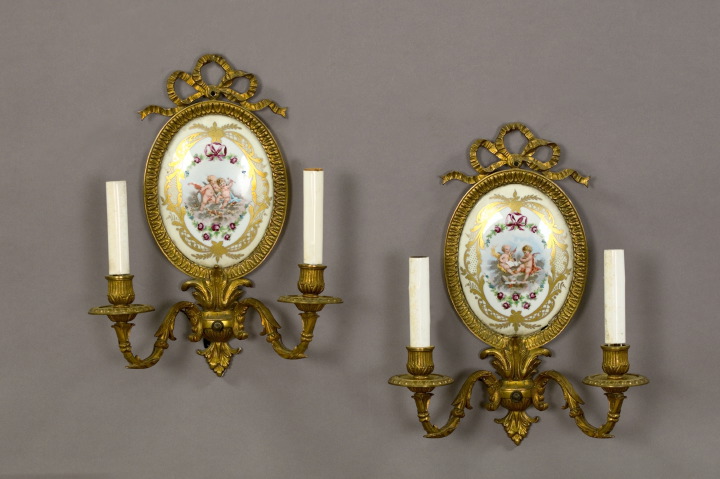 Pair of French Gilt-Brass-Mounted