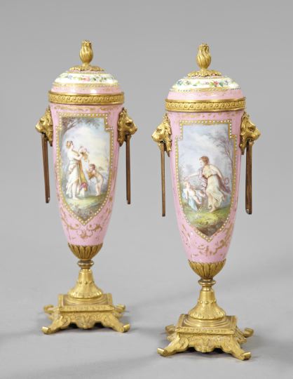 Pair of French Gilt-Brass-Mounted