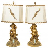 PAIR OF FRENCH GILT BRONZE CHE