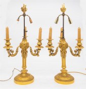 PAIR OF FRENCH GILT BRONZE 3-A